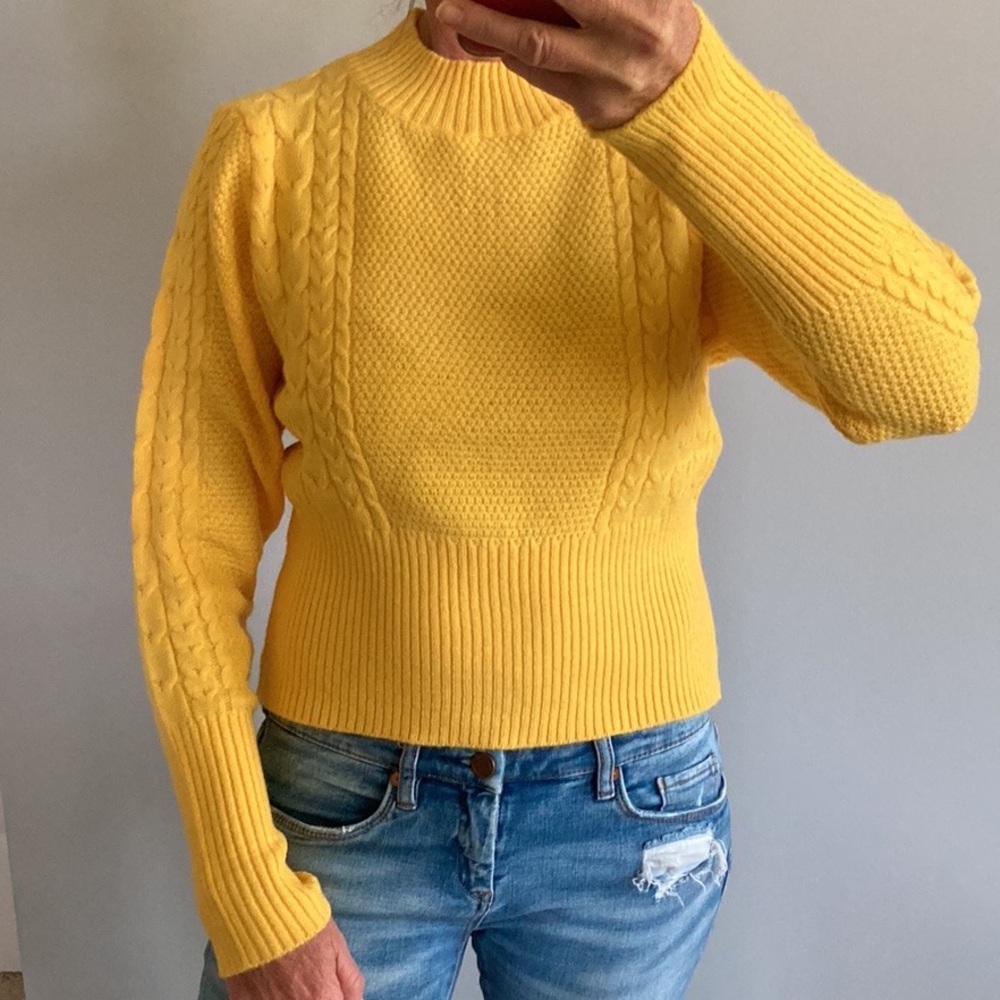 Bright Yellow Ribbed Long Sleeve Sweater - Picture 11 of 11